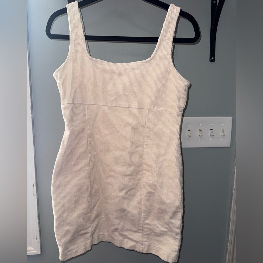 Chic Cream Corduroy Dress